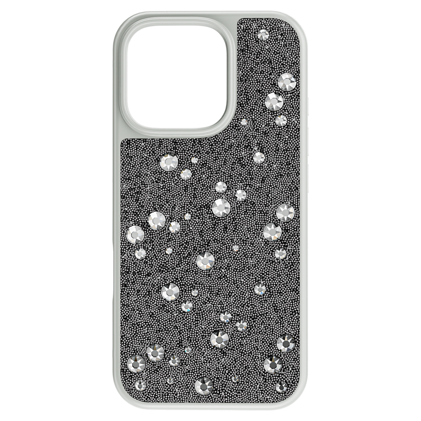 swarovski high smartphone case  scattered design  iphone  16 pro  silver tone