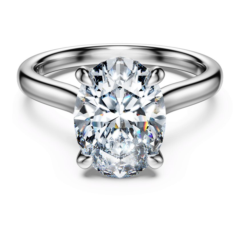 swarovski eternity solitaire ring  laboratory grown diamonds 3 ct tw  oval cut  18k white gold