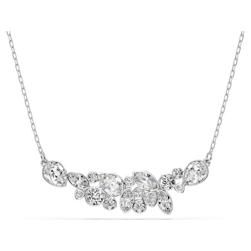 swarovski diapason necklace  mixed cuts  white  rhodium plated