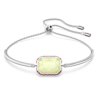 Orbita bracelet,  Octagon cut crystal, Multicolored, Rhodium plated swarovski orbita bracelet   octagon cut crystal  multicolored  rhodium plated