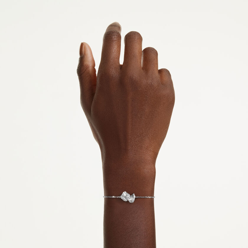 swarovski mesmera bracelet  mixed cuts  white  rhodium plated