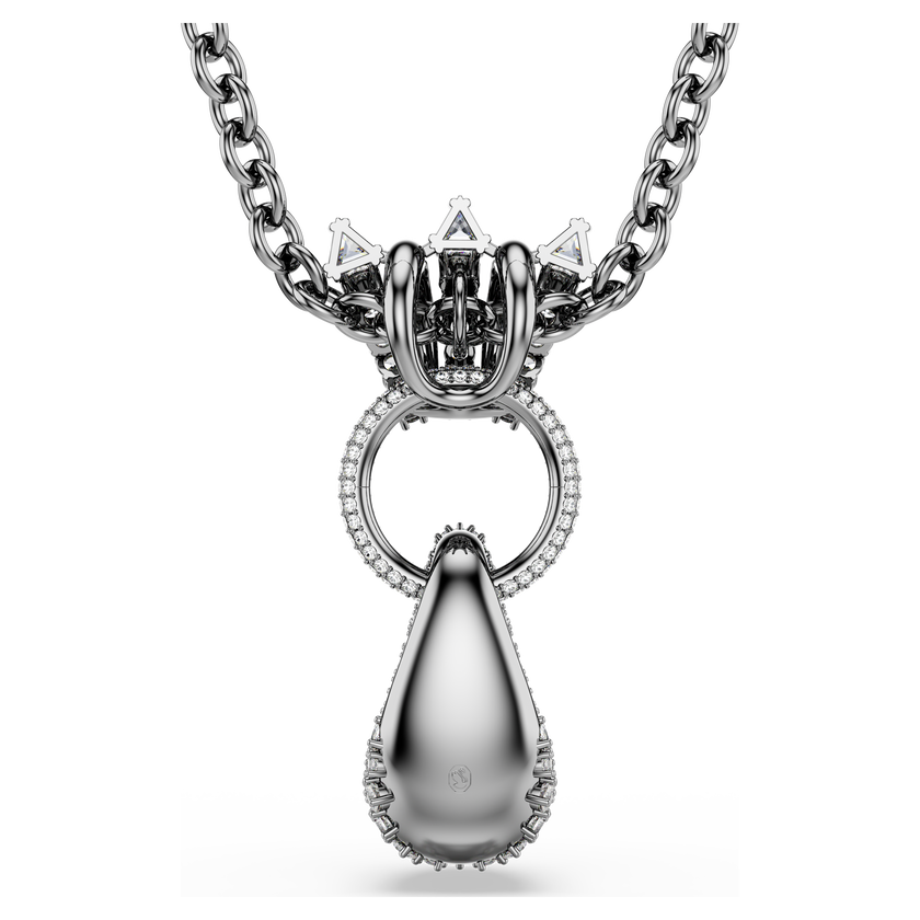 swarovski sublima pendant  mixed cuts  white  ruthenium plated