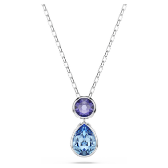 swarovski chroma pendant  mixed cuts  multicolored  rhodium plated