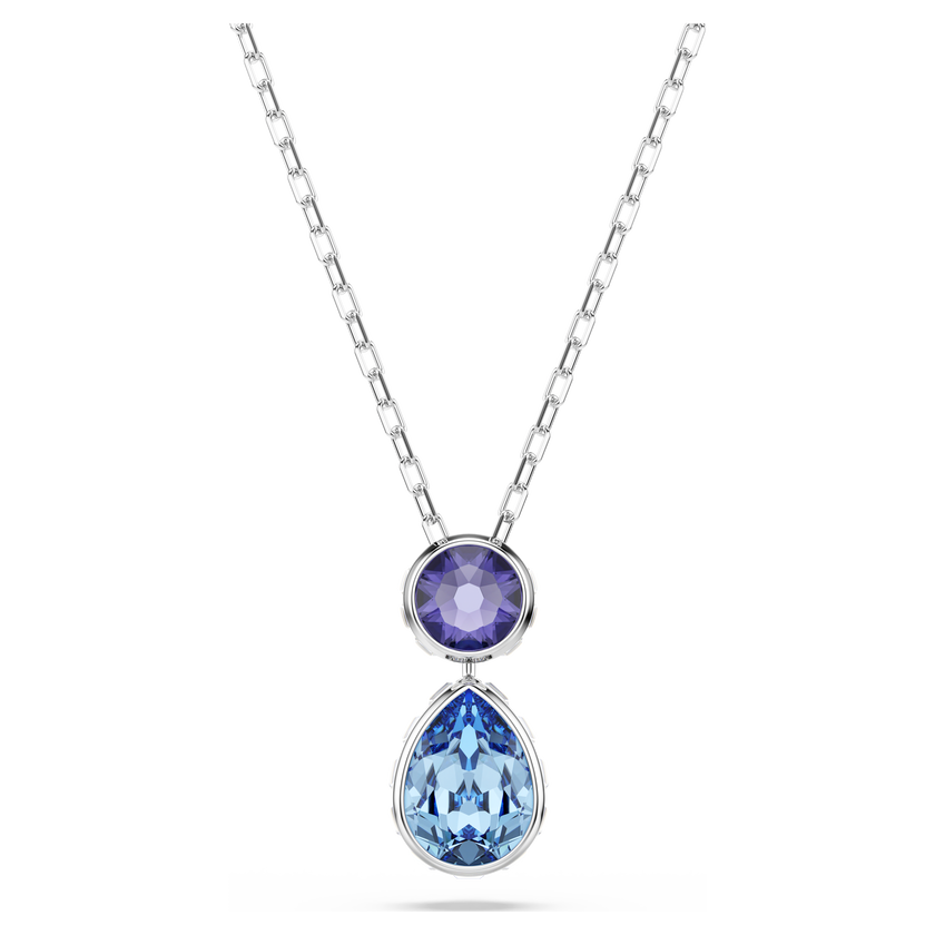 swarovski chroma pendant  mixed cuts  multicolored  rhodium plated