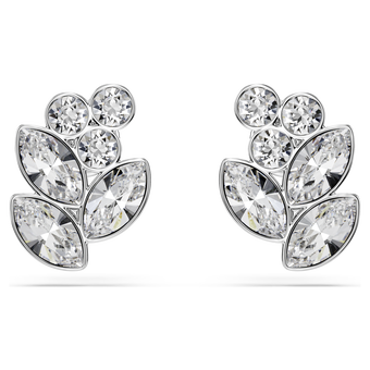 swarovski diapason stud earrings  mixed cuts  white  rhodium plated