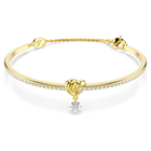 swarovski lifelong bangle  round cut  heart  white  18k gold finish