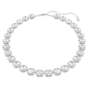 swarovski una angelic necklace  cushion cut  white  rhodium plated
