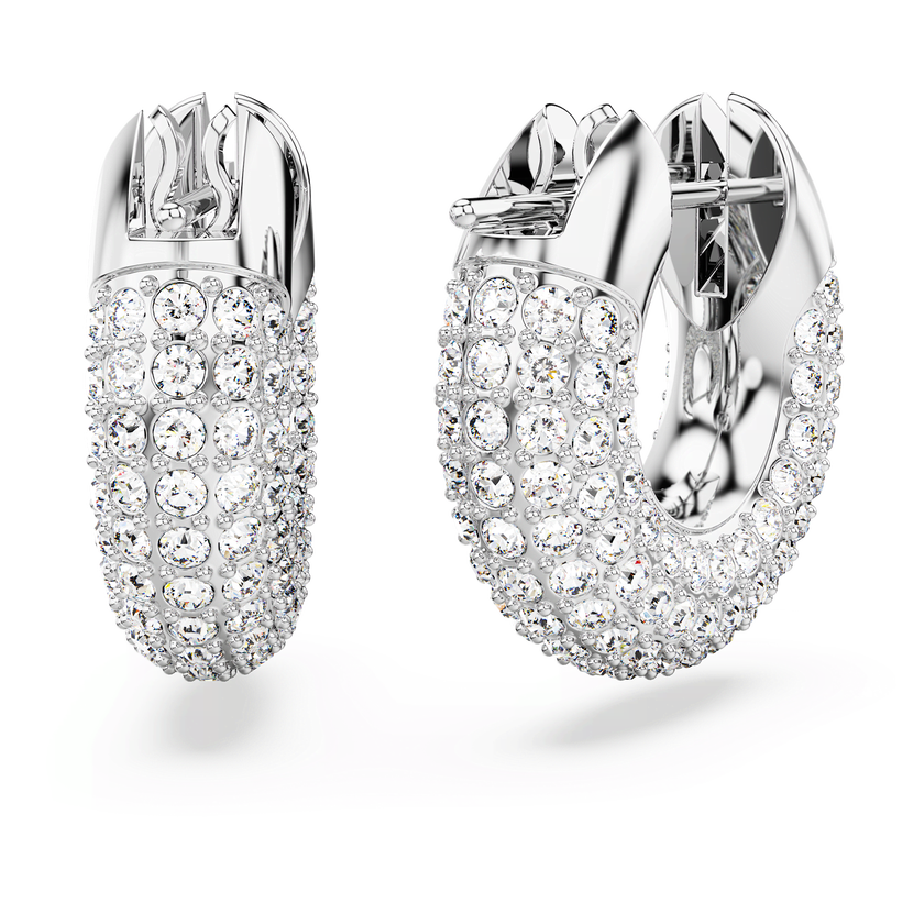 swarovski dextera hoop earrings  pav  crystal  rhodium plated