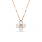 swarovski latisha pendant  pav   clover  multicolored  18k rose gold finish