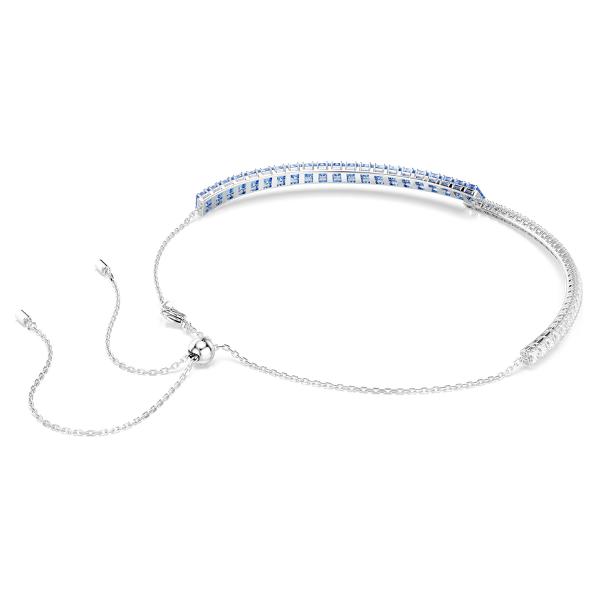 swarovski matrix choker  mixed cuts  blue  rhodium plated