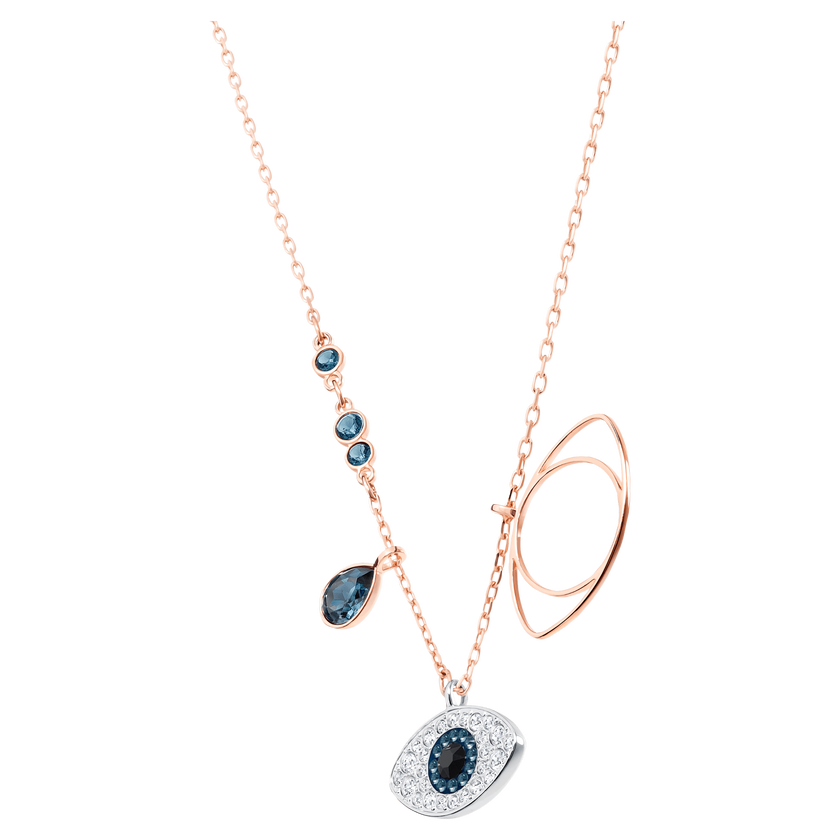 swarovski symbolica pendant  evil eye  blue  mixed metal finish