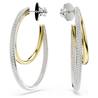 swarovski hyperbola hoop earrings round cut medium white mixed metal finish