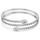 swarovski twisty bangle  pear cut  white  mixed metal finish