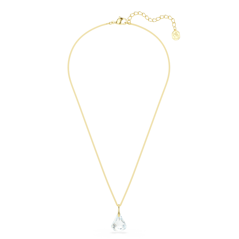 swarovski lunar pendant  oval cut  white  18k gold finish