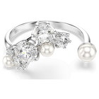 swarovski constella open ring crystal pearl round cuts white rhodium plated