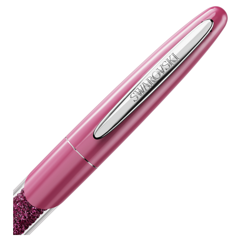 swarovski crystalline nova rollerball pen  pink  chrome plated