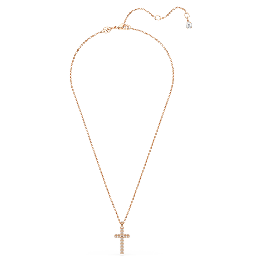 swarovski insigne pendant  cross  white  18k rose gold finish
