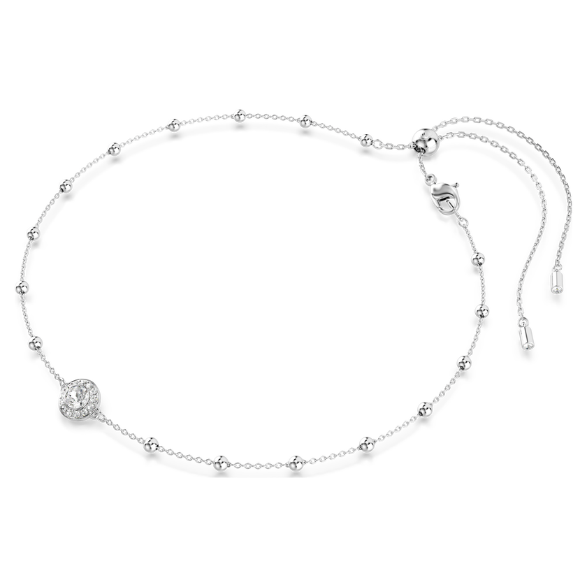 swarovski una angelic pendant  round cut  double sided motifs  white  rhodium plated