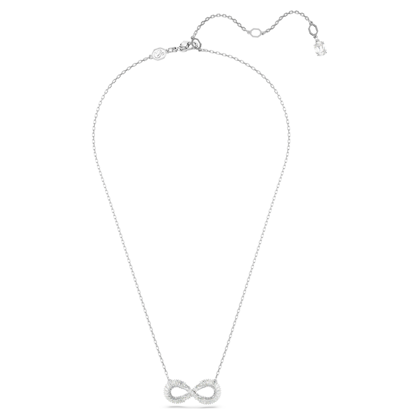 swarovski hyperbola pendant  infinity  white  rhodium plated