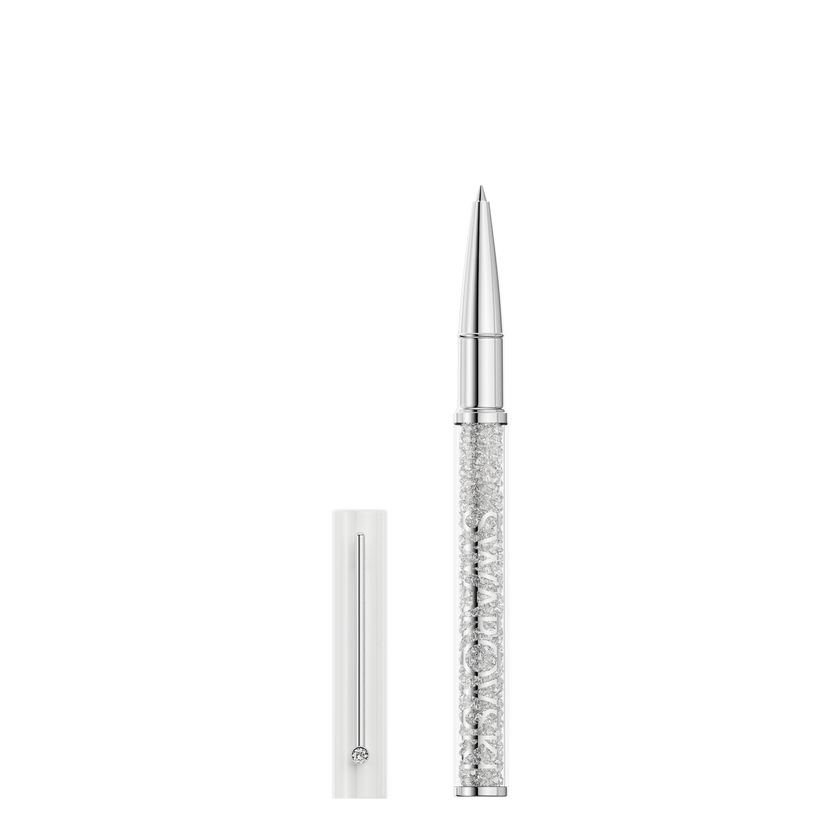 swarovski crystalline ballpoint pen  white lacquered  chrome plated