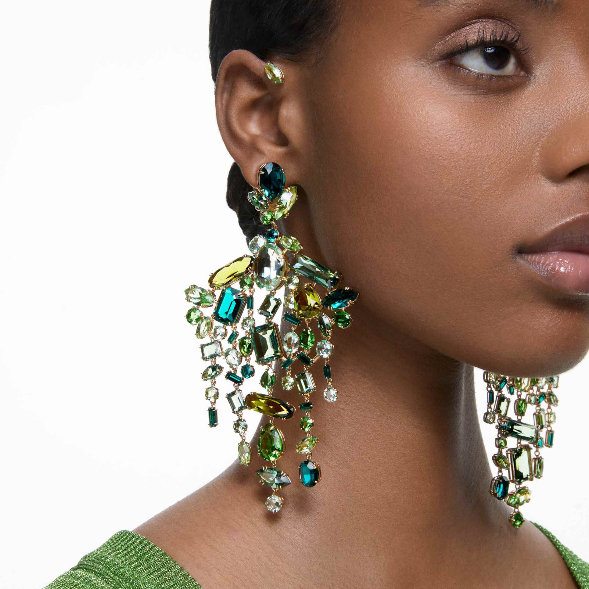 Green swarovski crystal earrings cheap