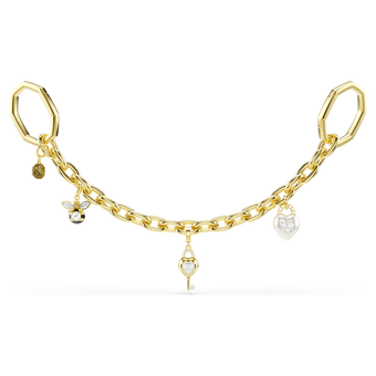 swarovski bag charm  mixed cuts  white  gold tone plated