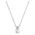 swarovski stilla pendant pear cut white rhodium plated