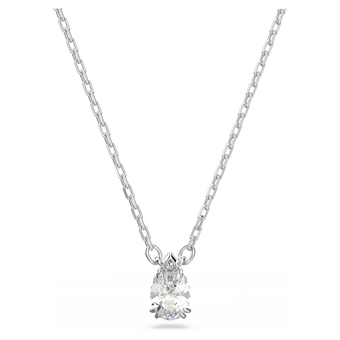 swarovski stilla pendant  pear cut  white  rhodium plated