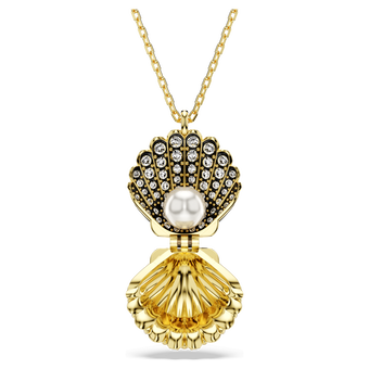 swarovski idyllia pendant crystal pearl shell white gold tone plated