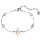swarovski symbolica bracelet  round cut  moon  white  mixed plating