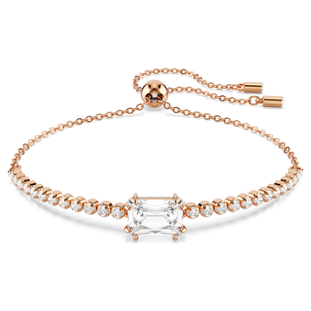 swarovski matrix tennis bracelet mixed cuts white rose gold tone plated