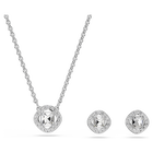 swarovski una angelic set  round cut  white  rhodium plated
