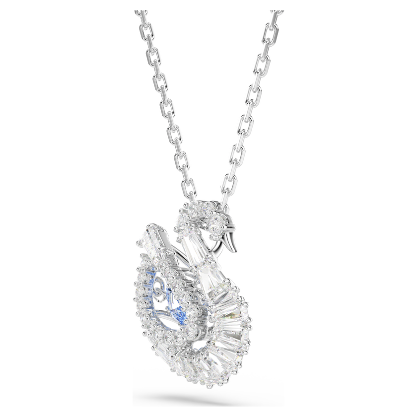 swarovski swan pendant  mixed cuts  swan  blue