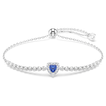 swarovski one bracelet  mixed cuts  heart  blue  rhodium plated