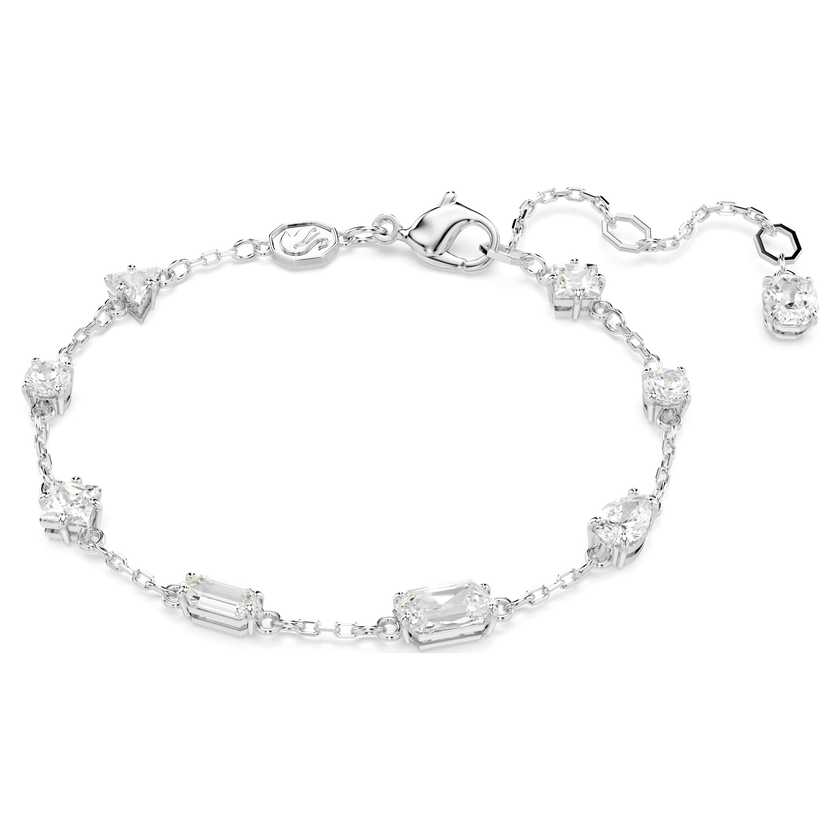 swarovski mesmera bracelet  mixed cuts  scattered design  white  rhodium plated