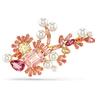 swarovski gema brooch mixed cuts flower pink gold tone plated