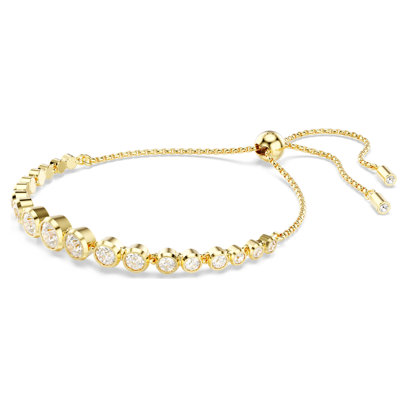 swarovski imber tennis bracelet  mixed round cuts  white  gold tone plated