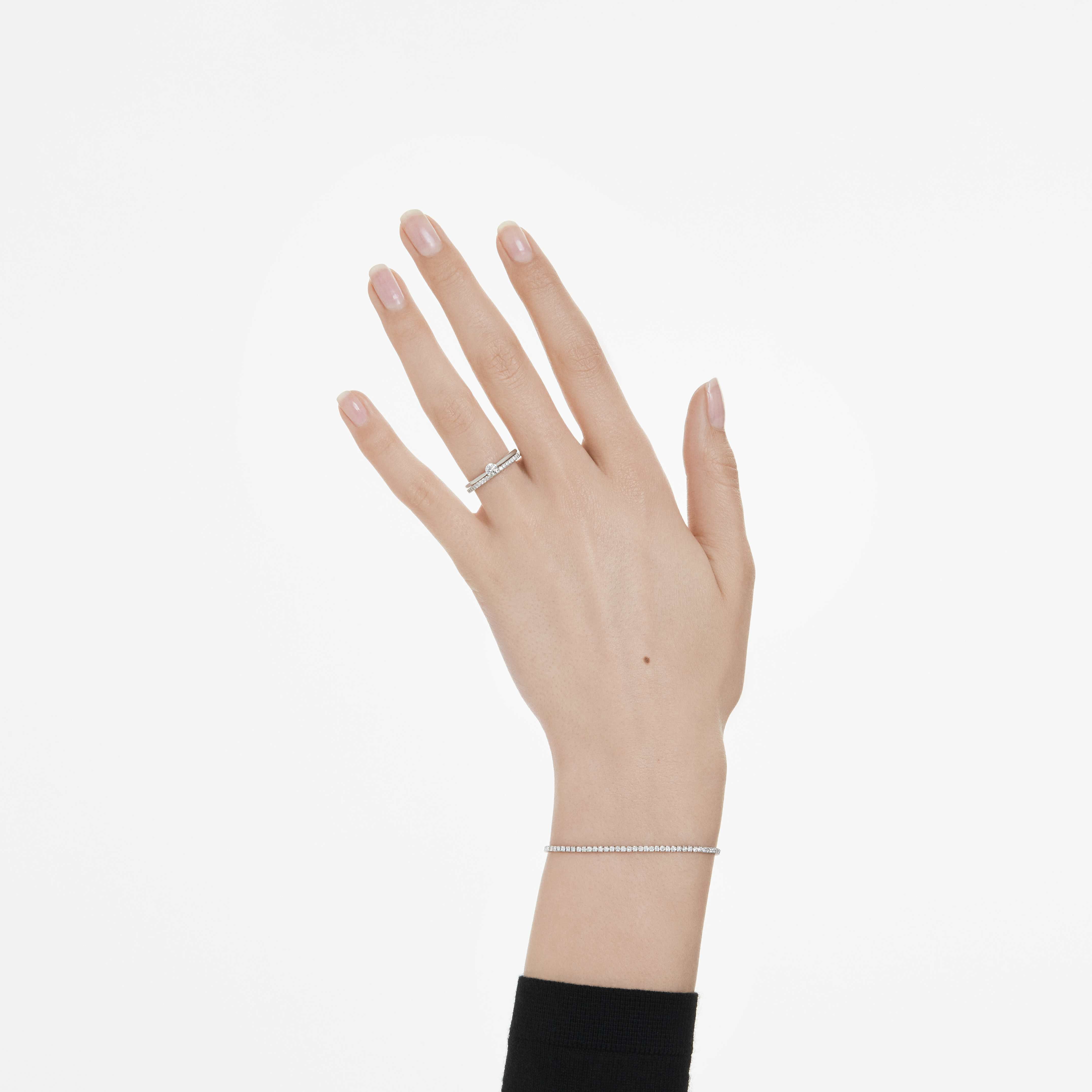 swarovski eternity band ring  laboratory grown diamonds 0 2 ct tw  sterling silver