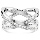 swarovski delta ring  round cut  white  rhodium plated