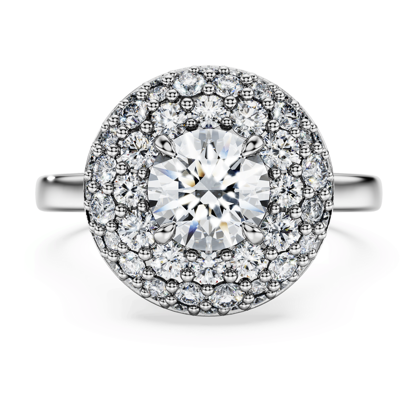 swarovski eternity halo solitaire ring  laboratory grown diamonds 2 ct tw  18k white gold
