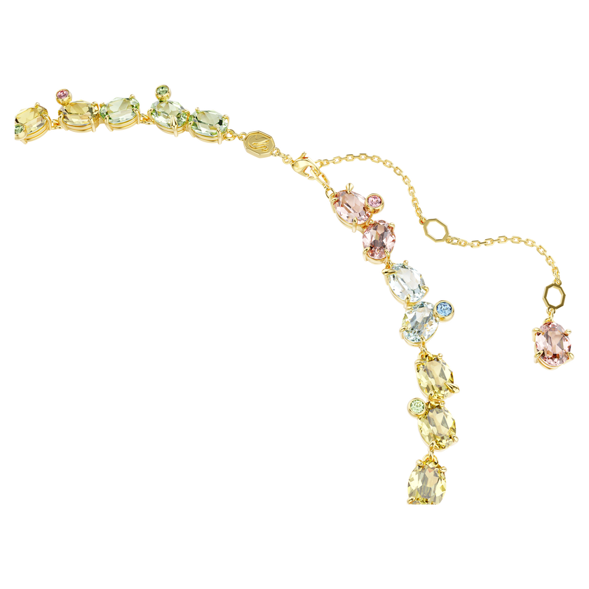 swarovski gema tennis necklace  mixed cuts  multicolored  gold tone plated