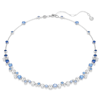 swarovski constella necklace  mixed cuts  blue  rhodium plated