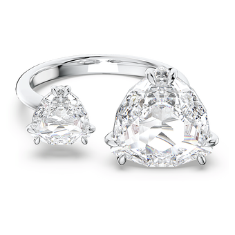 Millenia cocktail ring, Triangle cut crytsals, White, Rhodium plated swarovski millenia cocktail ring  triangle cut crytsals  white  rhodium plated