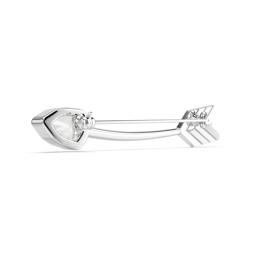 swarovski idyllia brooch  mixed cuts  arrow  white  rhodium plated