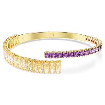 swarovski matrix bangle mixed cuts multicolored gold tone plated