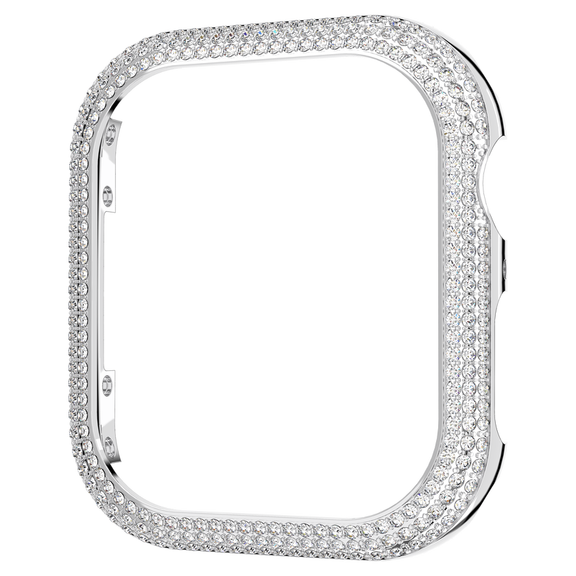 swarovski sparkling case  for apple watch  series 7  41 mm  silver tone