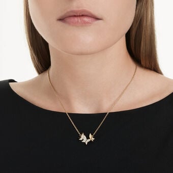 swarovski idyllia lilia necklace  butterfly  white  18k gold finish