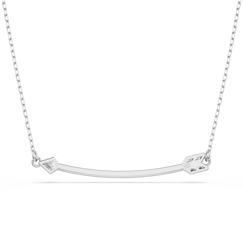 swarovski idyllia pendant  mixed cuts  arrow  white  rhodium plated