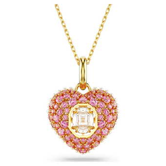 swarovski idyllia pendant octagon cut crystal pearls heart pink gold tone plated