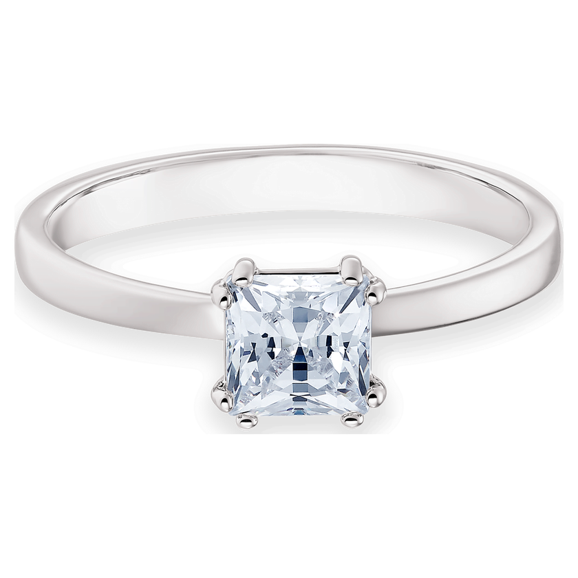 swarovski attract motif ring  rhodium plated